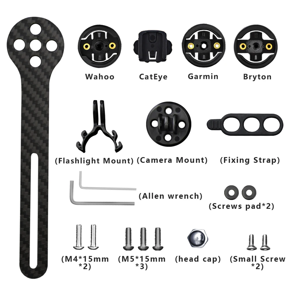 

Стенты для велосипедного углеродного спидометра, кронштейн для удлинителя, встроенный велосипедный руль из углеродного волокна, держатель сиденья для секундомера для Garmin, Wahoo