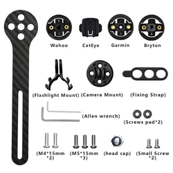 Bike Carbon Speedometer Stents,Extender Bracket,Carbon Fiber Bicycle Integrated Handlebar Stopwatch Seat Holder For Garmin,Wahoo