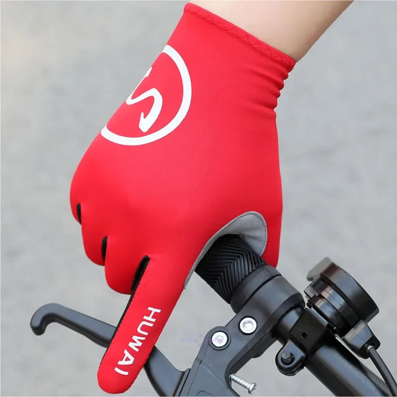 Guantes deportivos de Gel para hombre y mujer, manoplas largas de dedos completos y medio dedo para pantalla táctil, ciclismo de montaña y carretera