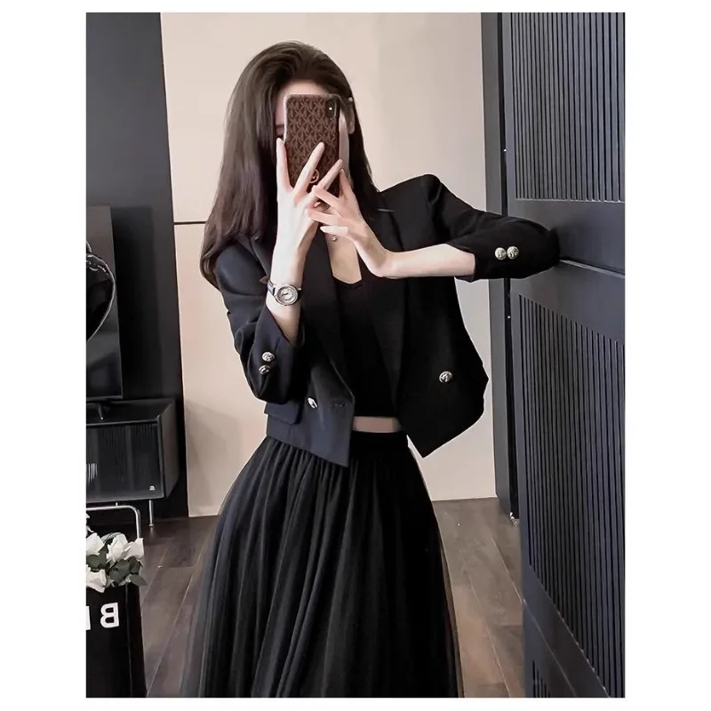 

Women's Solid Color Button Long Sleeve Lapel Cardigan Jacket Suit Commuting Fashion Casual Loose Top