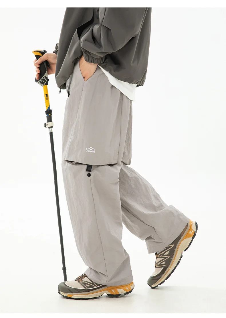 Three-dimensional Pocket Casual Pants Men's Split Splicing Design Outdoor Loose Long Pants Windproof Waterproof Breathable
