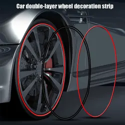 8M Wheel Rims Protectors Decor Strip Anti-Collision Ring Double-Layer Wheel Protection Ring  Universal Tire Anti-Collision