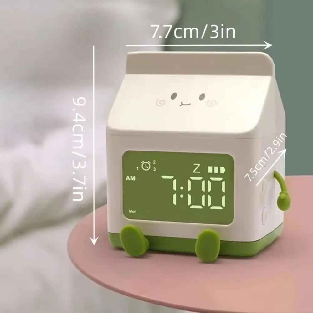 New Creative Alarm Clock Date Display with Rechargeable Countdown Gift Milk Box Table Clock Bedroom