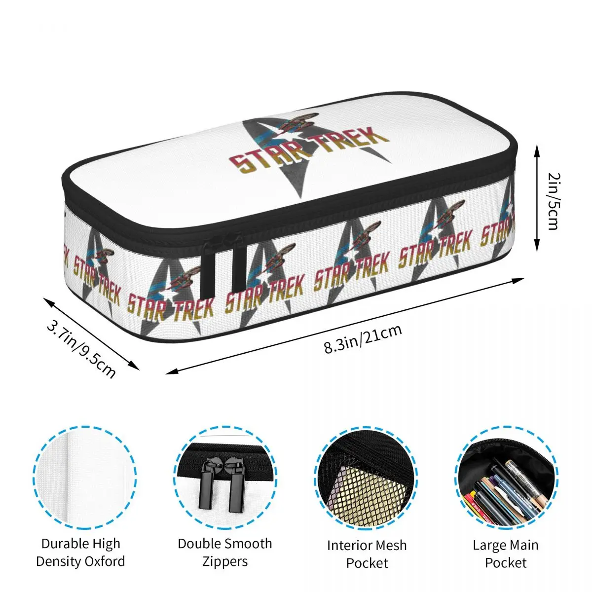 Star Treks Science Fiction TV Series Pencil Case Pen Holder Storage Stationery Supplies Big Capacity Pen Box Pencil Bag