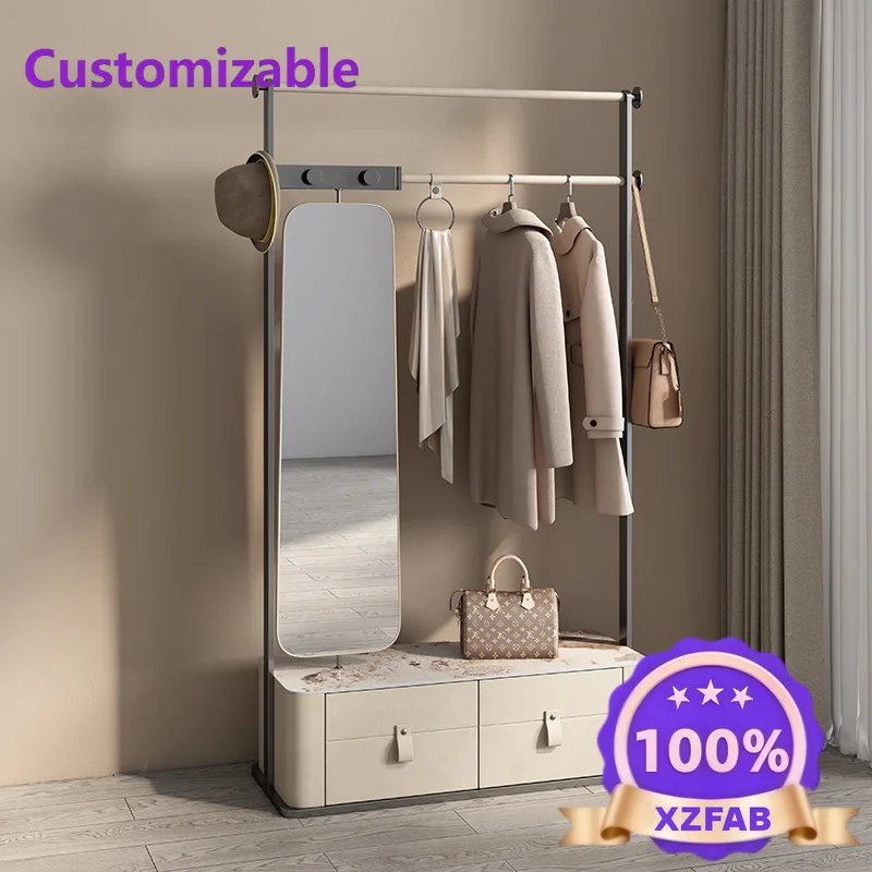 Factory Direct 2026 Top Percha de suelo a techo de pizarra de acero inoxidable, perchero italiano minimalista para dormitorio, i