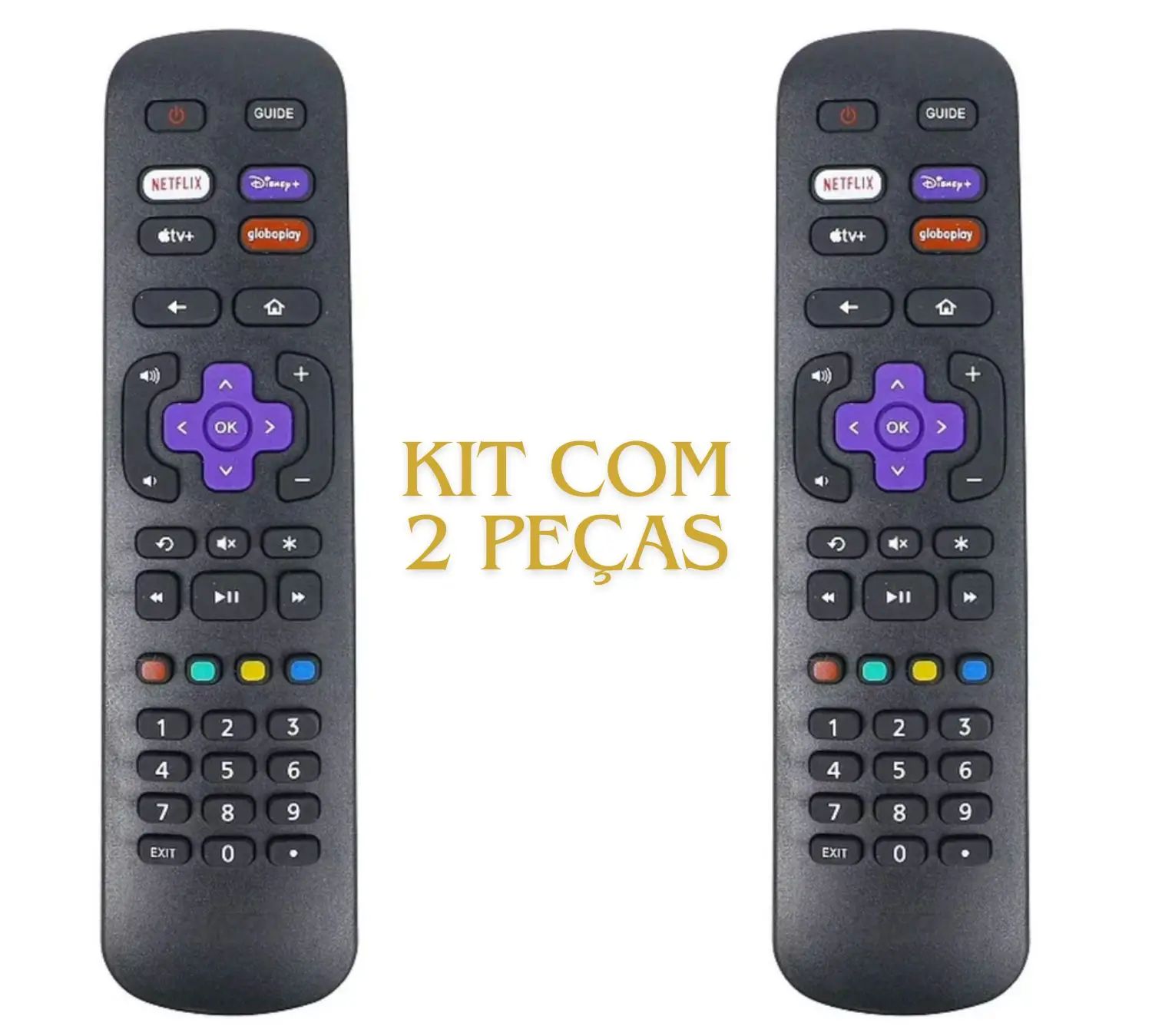 Kit 2 Compatible Tv Remote Control Philco AOC Roku Smart Tv