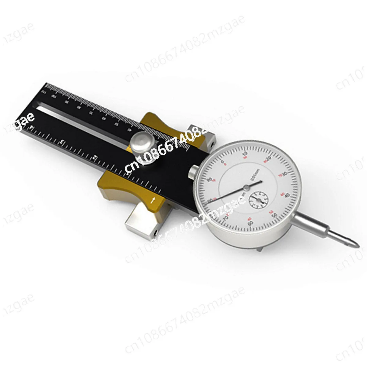 Table saw percent meter corrector, saw blade parallelism depth indicator calibration aid