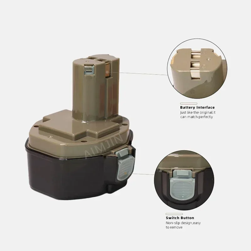 2026 14.4V ni-mh 4800-12800mAh استبدال البطارية لبطارية ماكيتا 14.4V PA14 1420 1422 1433 1434 1435 1435F 192699-A