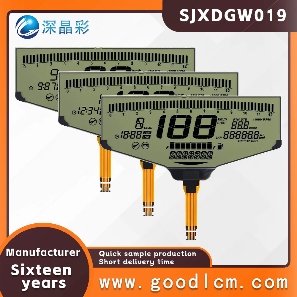 

Качественная настройка, антибликовый сегментный ЖК-экран SJXDGW019, соединение COG + FPC, HTN, положительный ЖК-экран для мотоциклетного инструмента