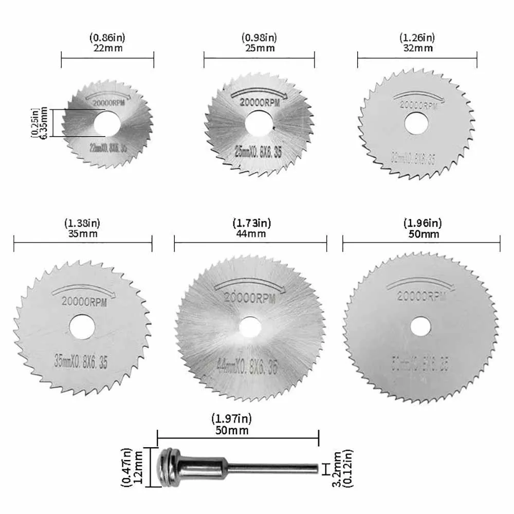 7pc 高速度鋼丸鋸刃木工金属切断刃電気ドリル小型鋸刃ツールセット 3.2 ミリメートル
