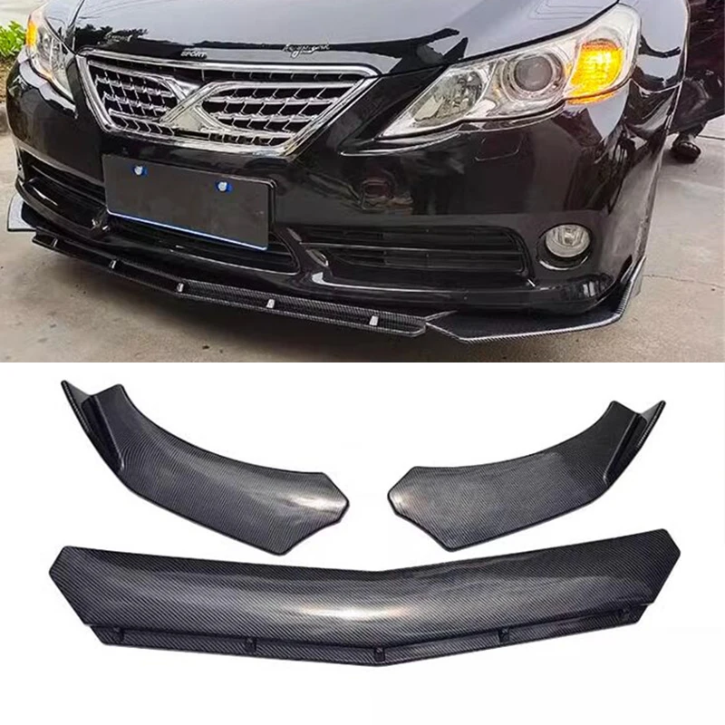 For Black ABS Front Bumper Diffuser Lip Splitter Toyota Markx Reiz Anti-Collision Body Kit Accessories 2005-2024 Year