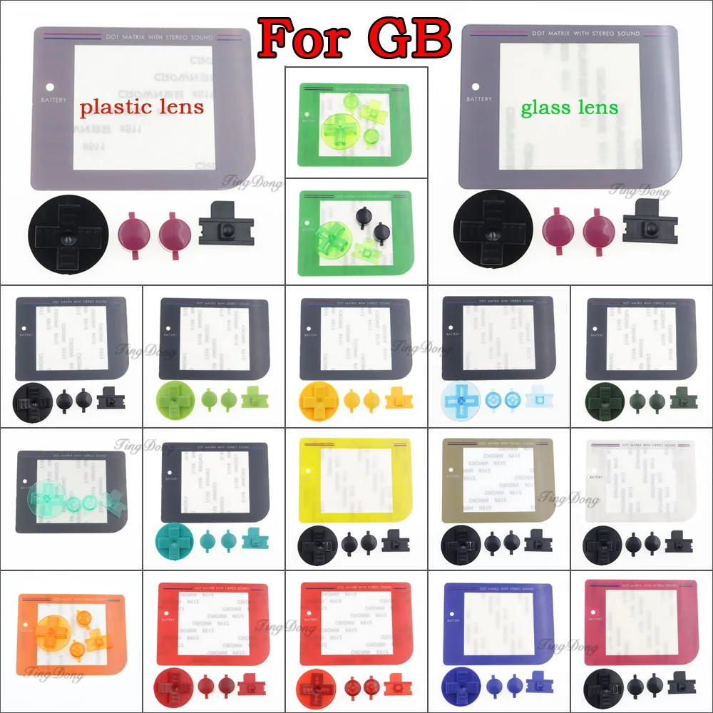 1Set Replacement A B Key D-pad Buttons for GB Keypads & Display Screen Plastic Lens Cover for GB DMG DIY Accessories