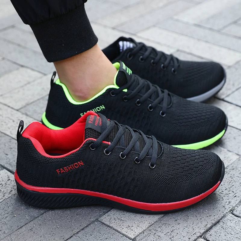

Summer Unisex Mesh Casual Sports Shoes Outdoor Breathable and Lightweight Lace Up Men's Flat Shoe Walking Training Running Shoes