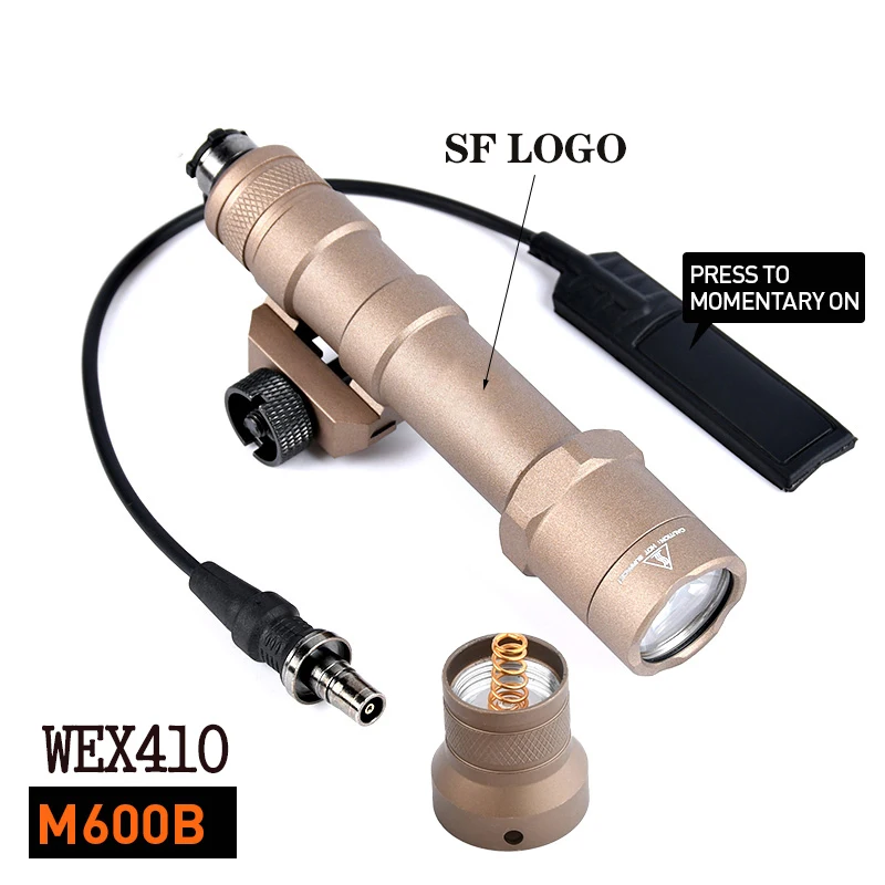 WADSN Airsoft M600 M600B Scout Light 560Lumens High Power Hunting Flashlight White LED Spotlight Fit Picatinny Rail Mount