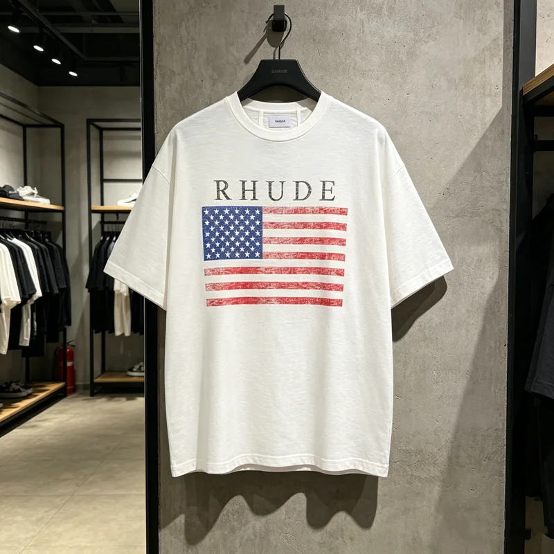 2026 American Vintage Badge Emblem Graphic Print Cotton Loose Short Sleeve T-shirt Unisex High Quality Streetwear Casual Tops