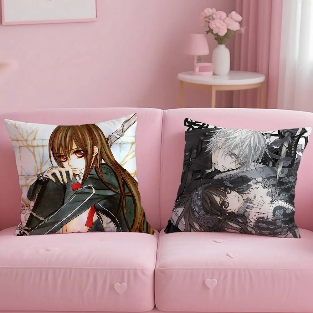 كيس وسادة V-Vampire Knight Anime وسادة صور مخصصة آمنة، وسادة صوف مصقولة مضادة للبهتان، آمن للأمهات والرضع.