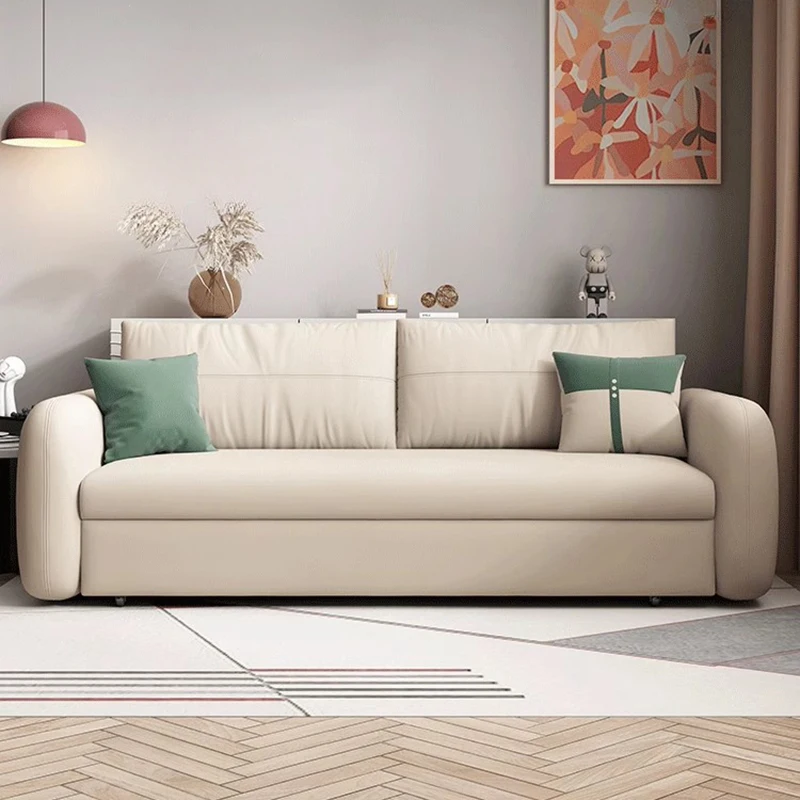 Multifunction Electric Sofa Bed Modern Originality Design PU Leather Reclining Sofas Futon Foldable Furniture Divano Letto FYRS image 2