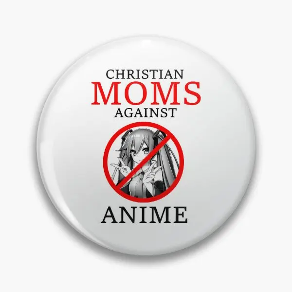 Christian Moms Against Anime  Soft Button Pin Cartoon Creative Funny Lover Fashion Brooch Lapel Pin Gift Jewelry Collar Badge