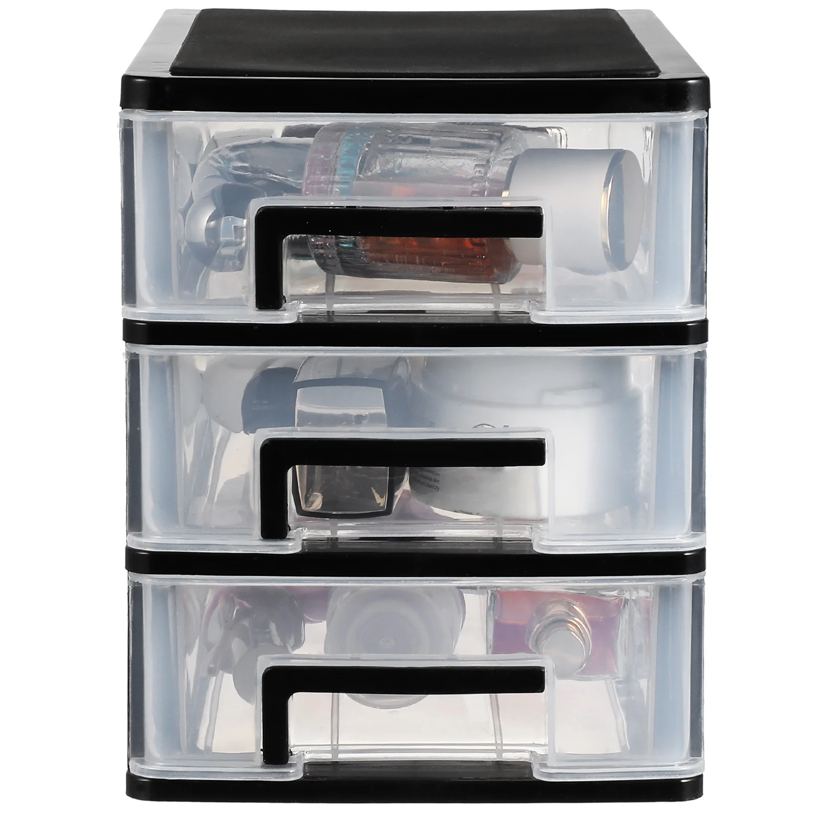 صندوق تخزين مكتبي من البلاستيك مكون من 3 طبقات منظم درج شفاف لمستحضرات التجميل وأحمر الشفاه وفرشاة قلم الحواجب يوميًا #6