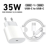 35W USB C PD Fast EU Wall Charger For iPhone 15 16 Pro Max 15 16 Plus USB-C to Type-C Quick Charging Cable 1m 1.5m 2m 3m C to C