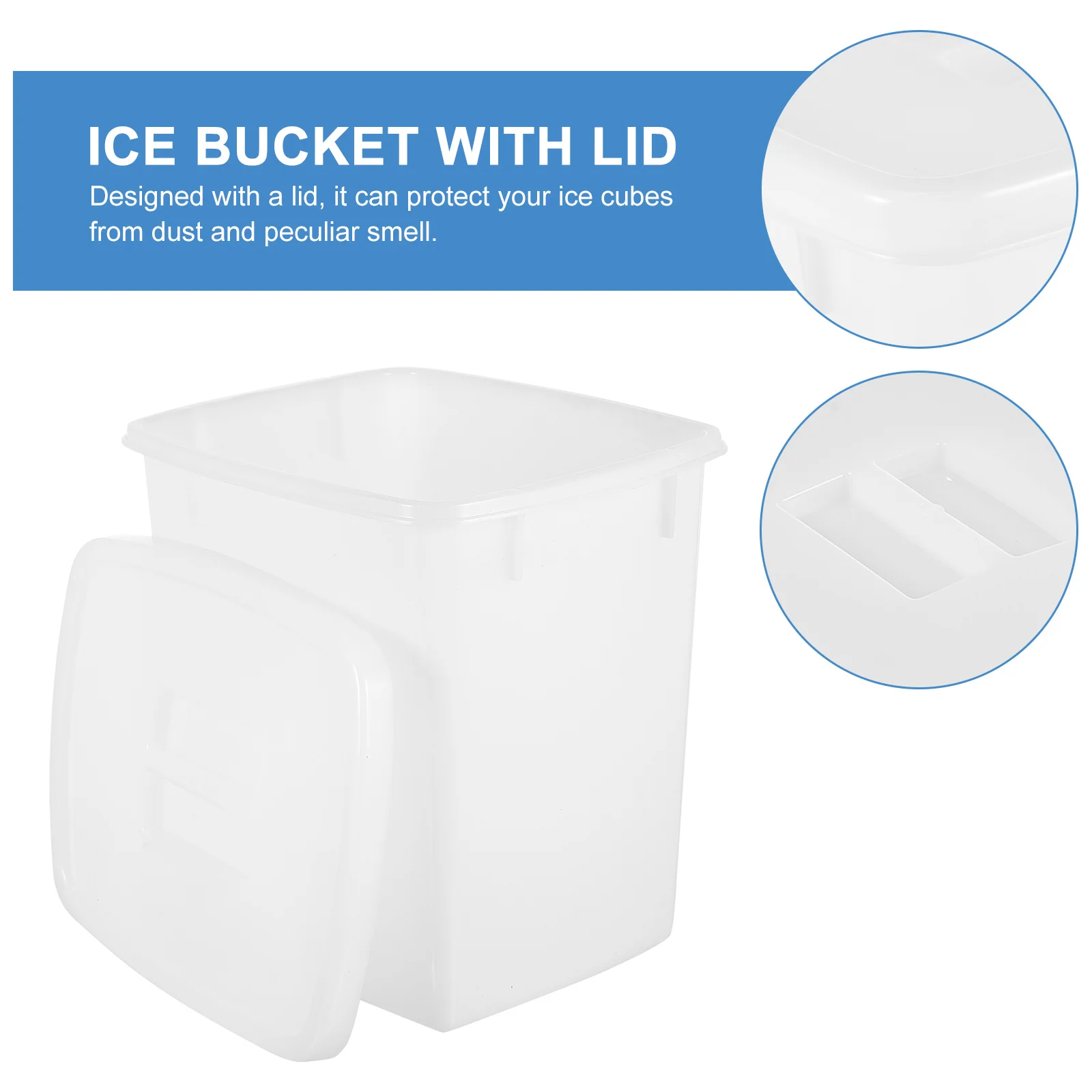 

1Pcs Ice Bucket Milk Tea Container High-Quality Plastic Cold Drinks Storage Holder with Lid for Home Bar Coffee Shop Use