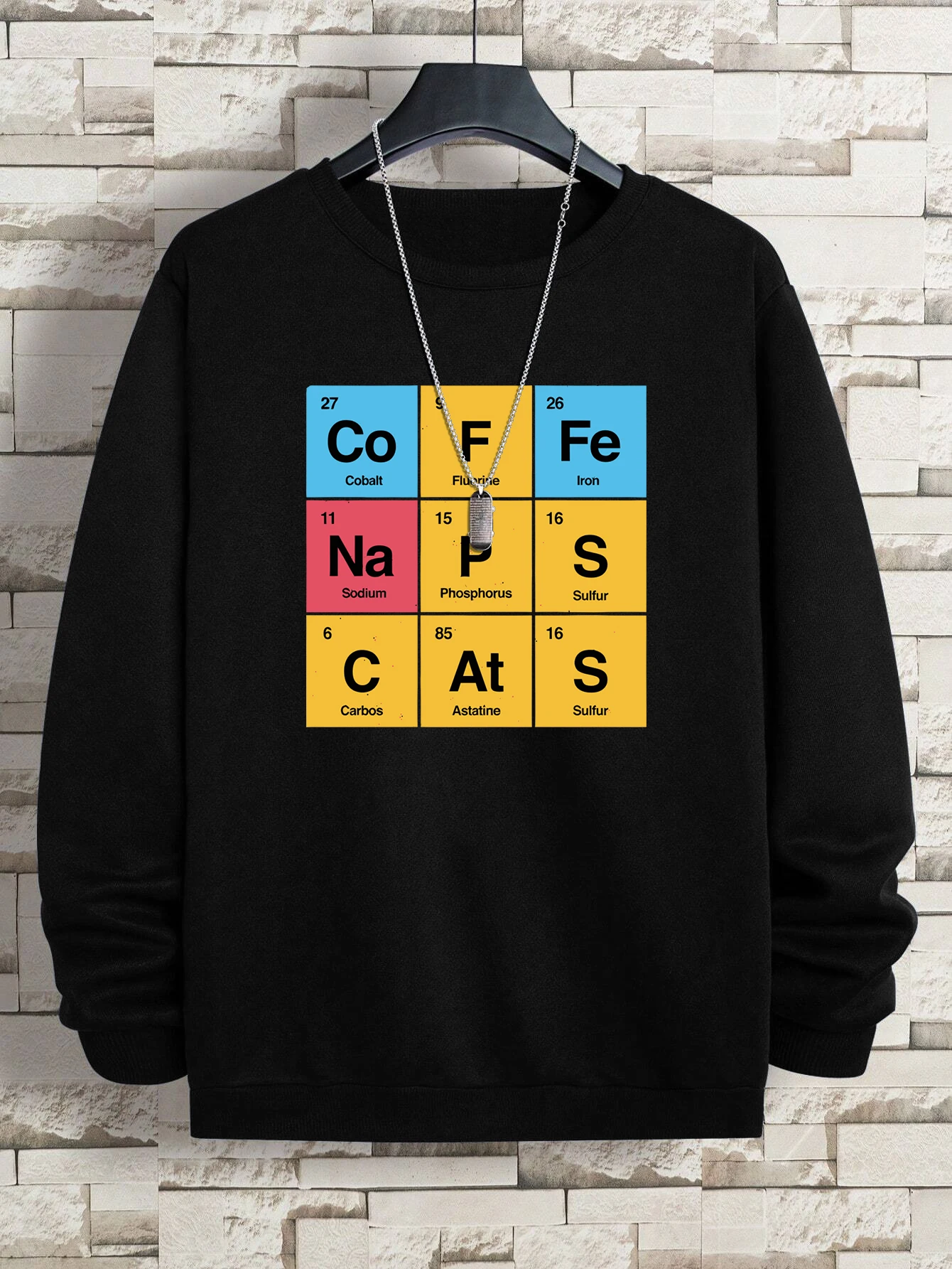 Chemical Element Printed Mens Sweatshirts Simple Oversize PulloverStreet Comfortable Hoody Hipster Soft Autumn Streetwear