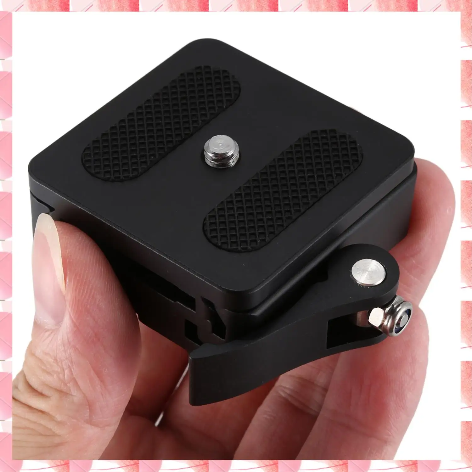 JAJA Aluminum 1/4 Inch & 3/8 Inch Quick Release Plate + Clamp Adapter Mount W/Lock For Dslr Camera Tripod Monopod Ball Head Arca