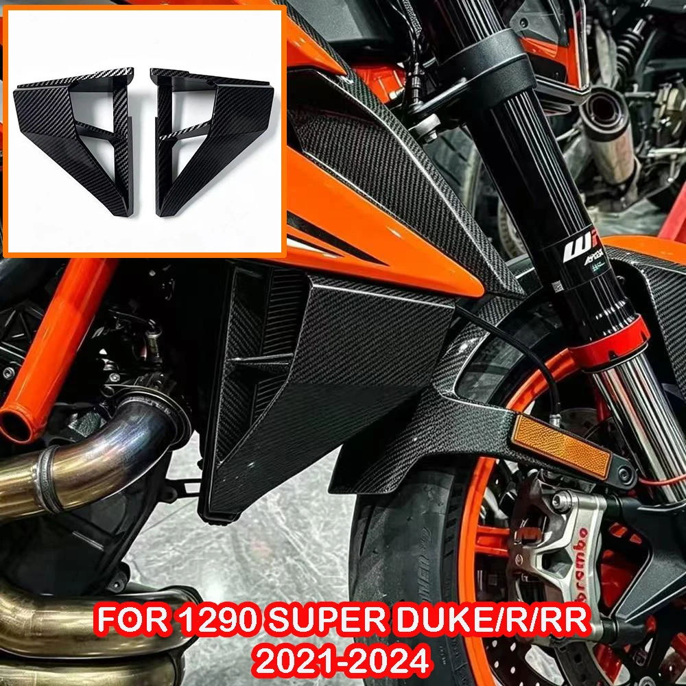 For 1290 SUPER DUKE R RR EVO 21-24 Motorcycle Carbon Downforce Naked Frontal Spoilers Winglet Aerodynamic Wing Front Spoiler Kit