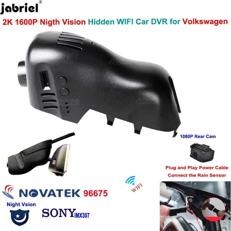 Für Volkswagen Touareg Für VW Touareg 2010 2011 2012 2013 2014 2015 2016 2017 2018 2019 2K 1600P WIFI Dash Cam Auto DVR Kameras