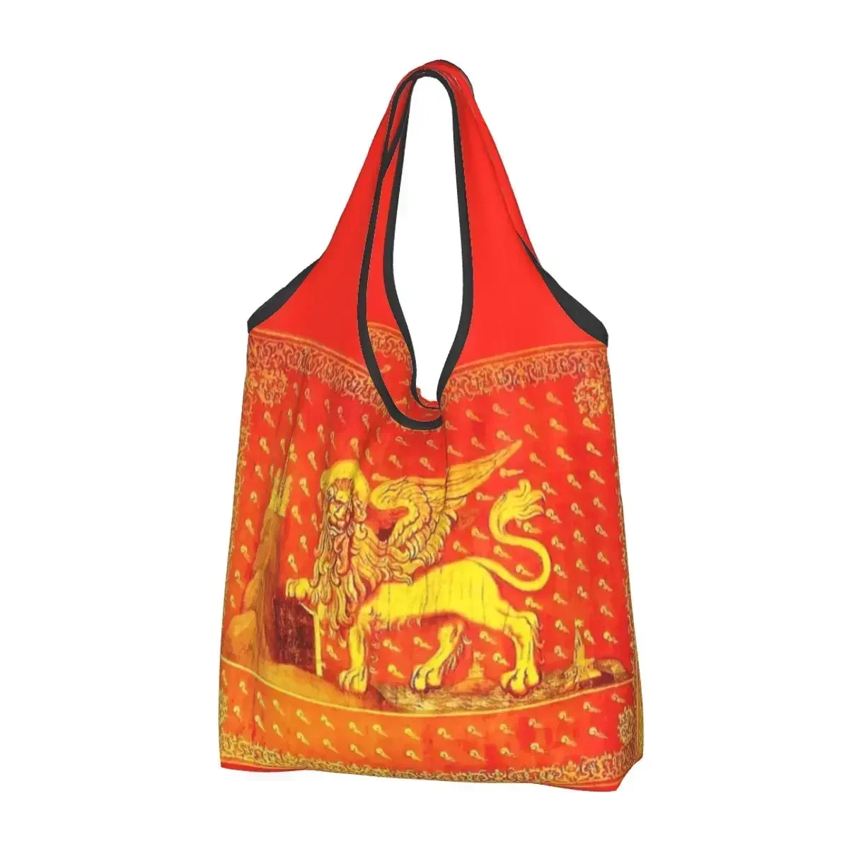 Venice Veneto Flag Groceries Shopping Bags Custom Shopper Tote Shoulder  Big Capacity Portable Lion of Saint Mark Handbag