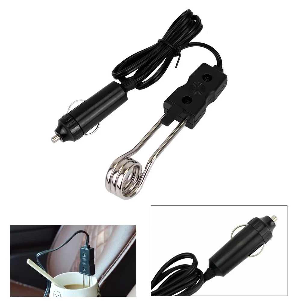 Portable 12/24V Car Drink Heater Auto Electric Immersion Safe Vehicel Heating Suitable For Liquid Tea Coffee Water Four Seasons