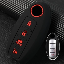 Silicone Key Ring Case Holder Cover Shell Protector 4 Button For Nissan Rogue Sport SV SL GT R Leaf Kicks Versa 370Z Fuga Teana