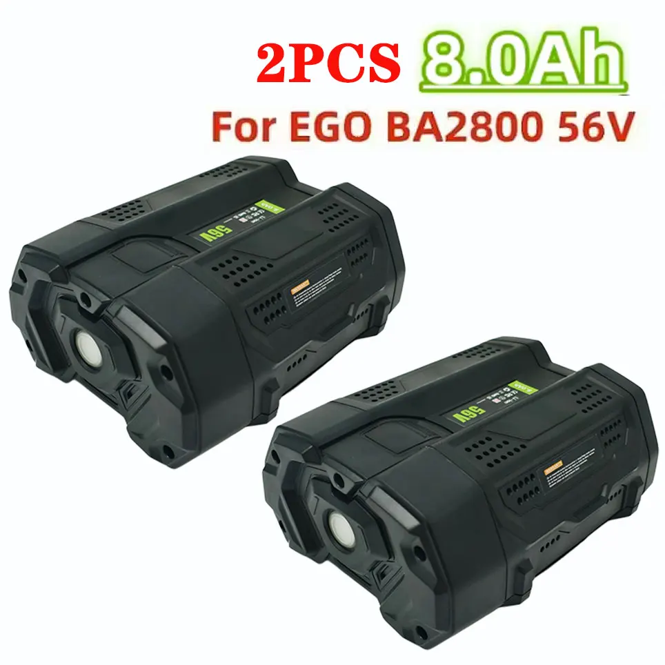 Voor 56V EGO gereedschap lithium vervangende 8.0Ah batterij met snellaadfunctie voor BA4200 BA4200T BA1400 BA1400T CS1604, langdurig gebruik.
