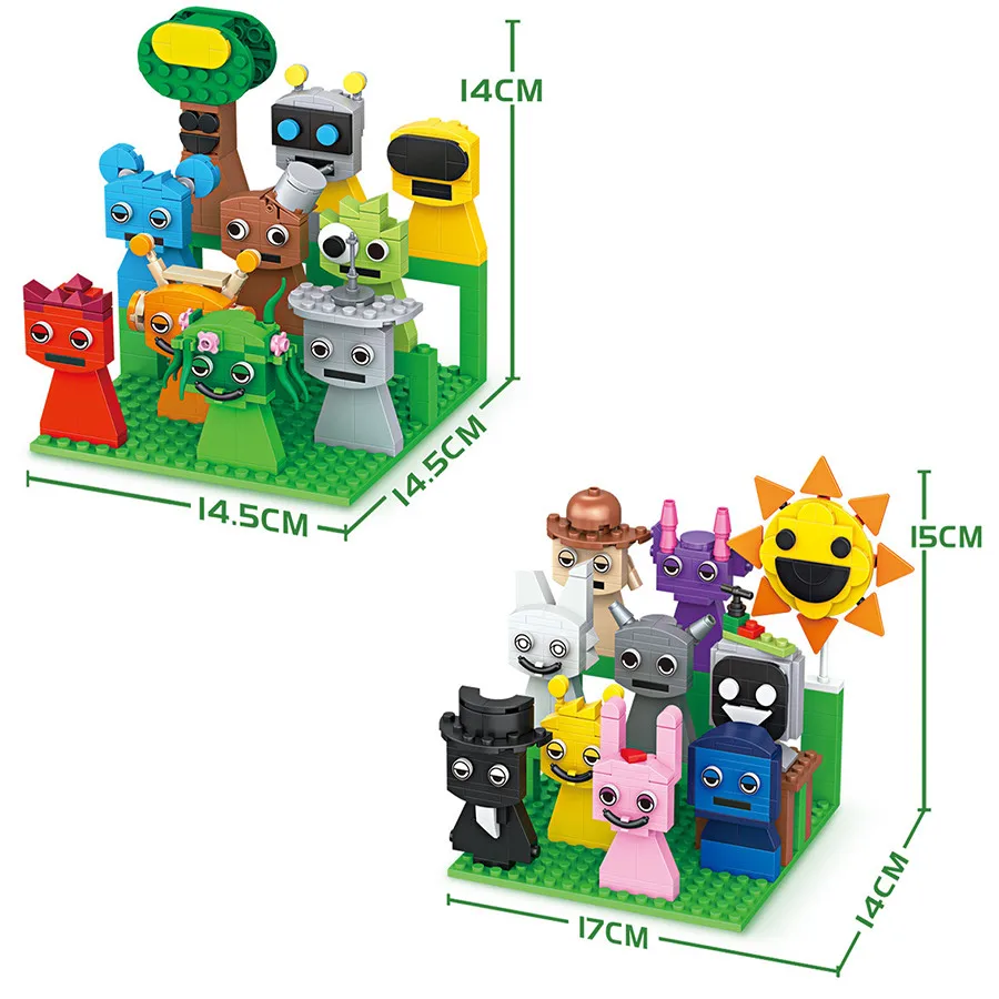 9 個 MOC フィギュアビルディングブロックセットホラーゲームフィギュアレンガのおもちゃ子供のためのクリスマスイースターギフトオルゴール