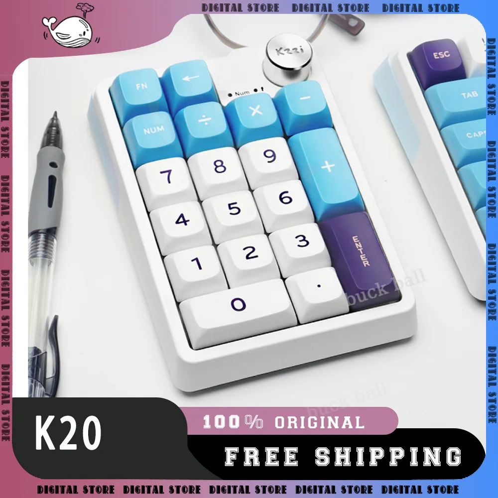 

Kzzi K20 Keypad 3 Mode 2.4G Bluetooth Wireless Mini Keyboards 19 Keys Customization Number Pad For Pc Computer Accessories Gifts