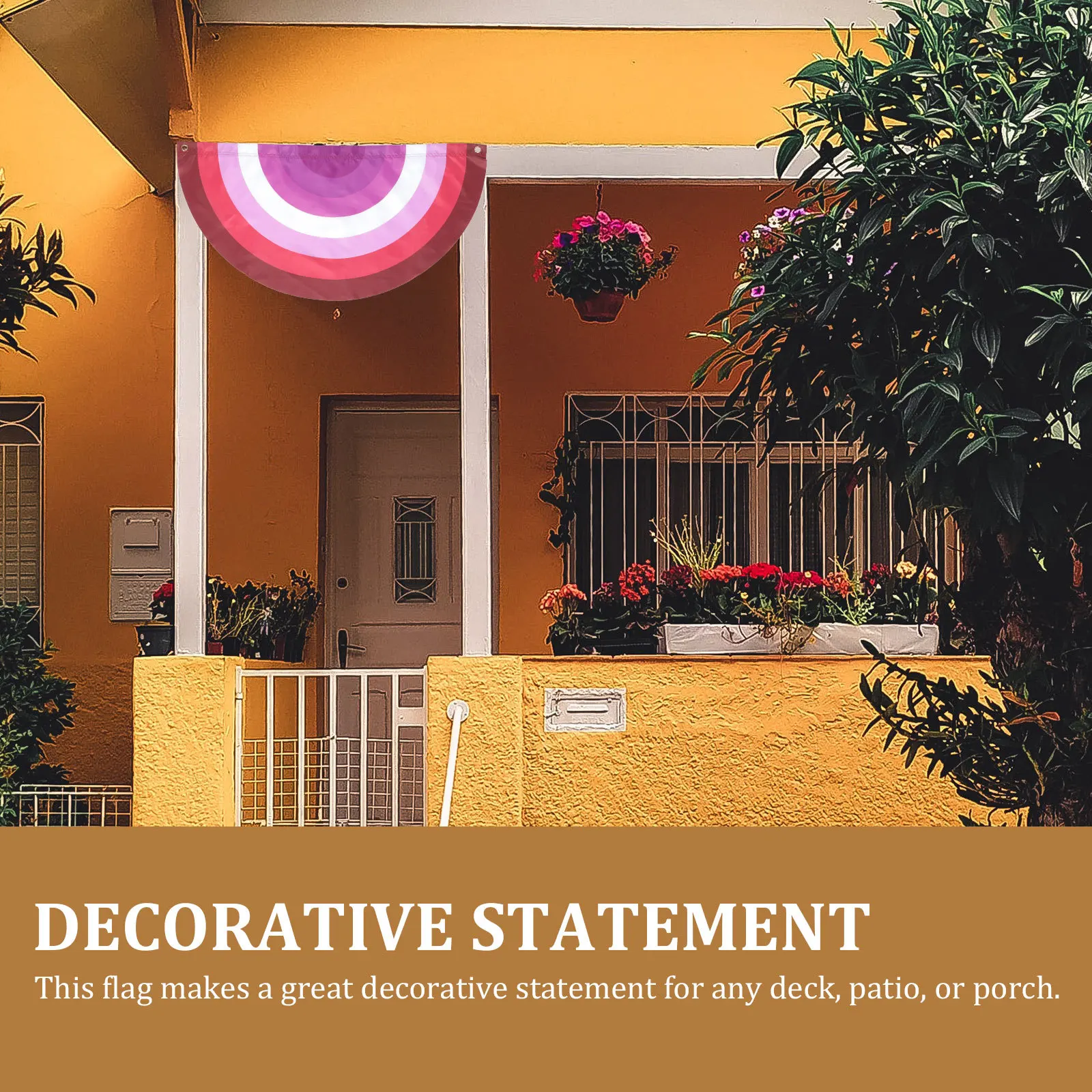 

1Pcs Decorative Semi-Circular Pride Banner Outdoor Polyester Hanging Flag Garden Patio Lawn Celebration Decoration