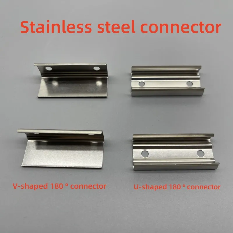 

LED aluminum profile shell stainless steel 180 degree connector 1616V/1707U aluminum slot straight through