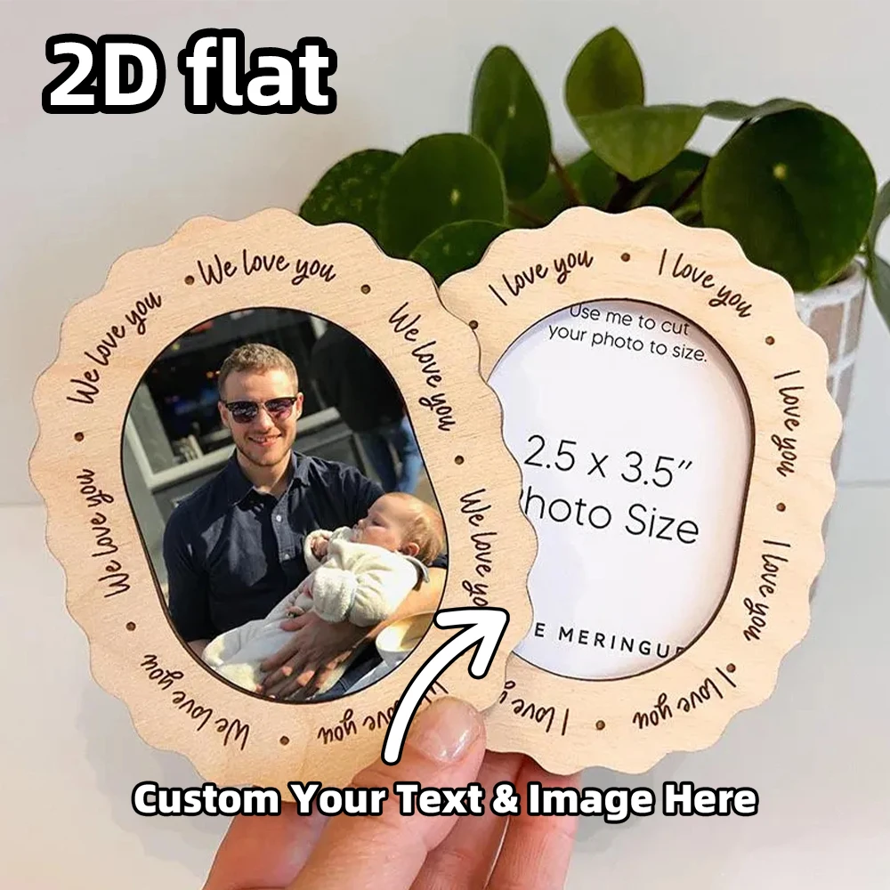 قطعة واحدة من إطار صور الأب والأب المخصص |   هدية عيد الأب |   مغناطيس صورة عيد الميلاد |   أنا أحبك عنصر واحد