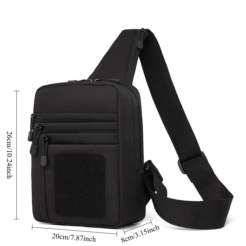 Taktische Umhängetasche für Herren – Leichte Brusttasche zum Wandern & Camping, mit sicheren Reißverschluss-Aufbewahrungstaschen – Detail 1