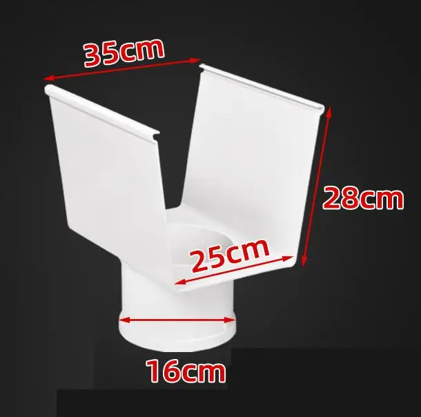 White PVC Rain Gutter U-Shape Drainage Trough For Roof Water Management & Garden 16x19cm,Home Improvement Accessories