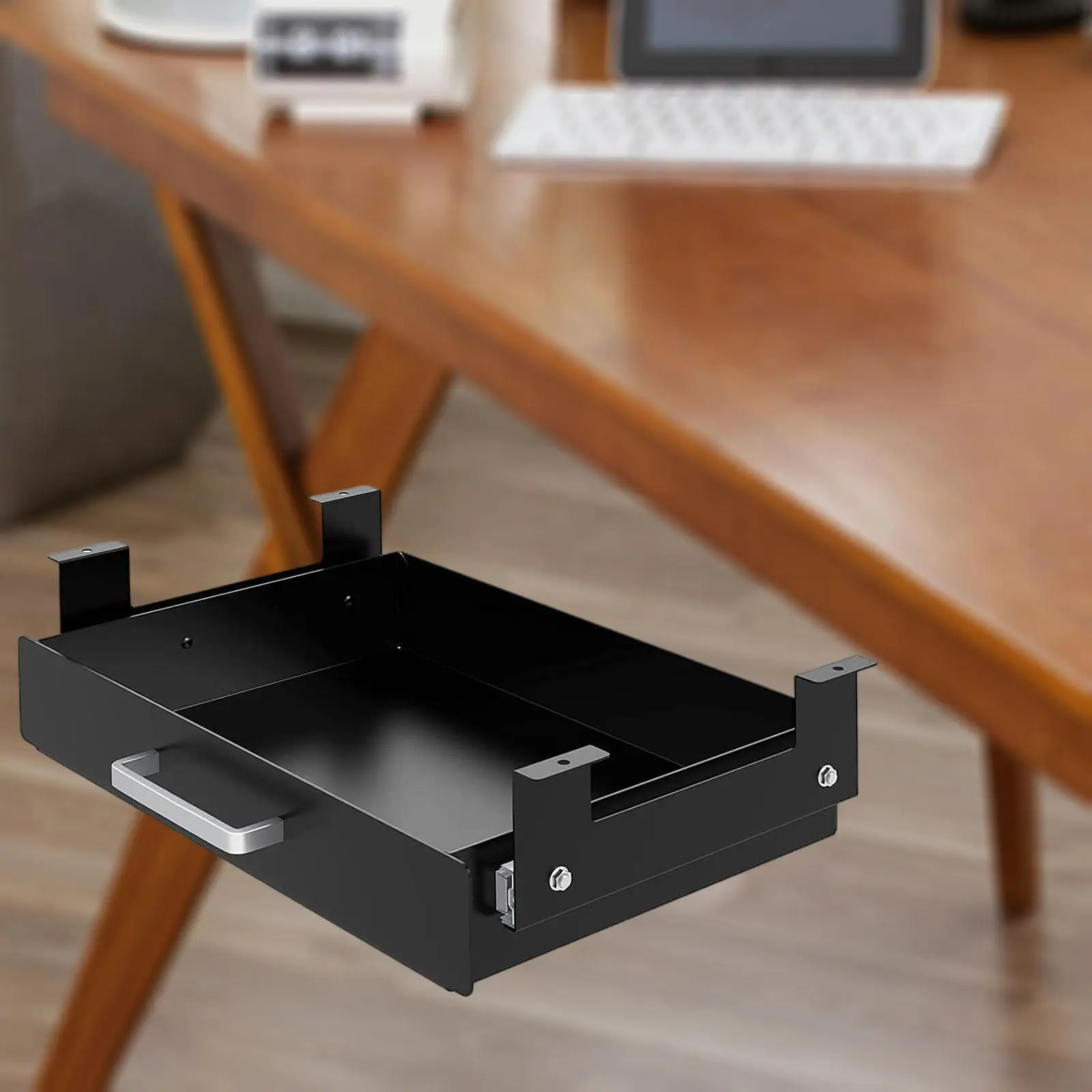 Under Desk Pull Out Drawer Wear Resistant Easy Slide Out Pencil Drawer for Office Sit Stand Workstation Desk Bedroom Dining Room
