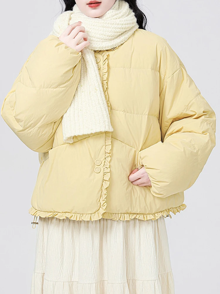 

ort Puffer Jaet Women's Winter New Sle Bread Coat Loose Fit Floral Warm Korean Version Cotton Clothes