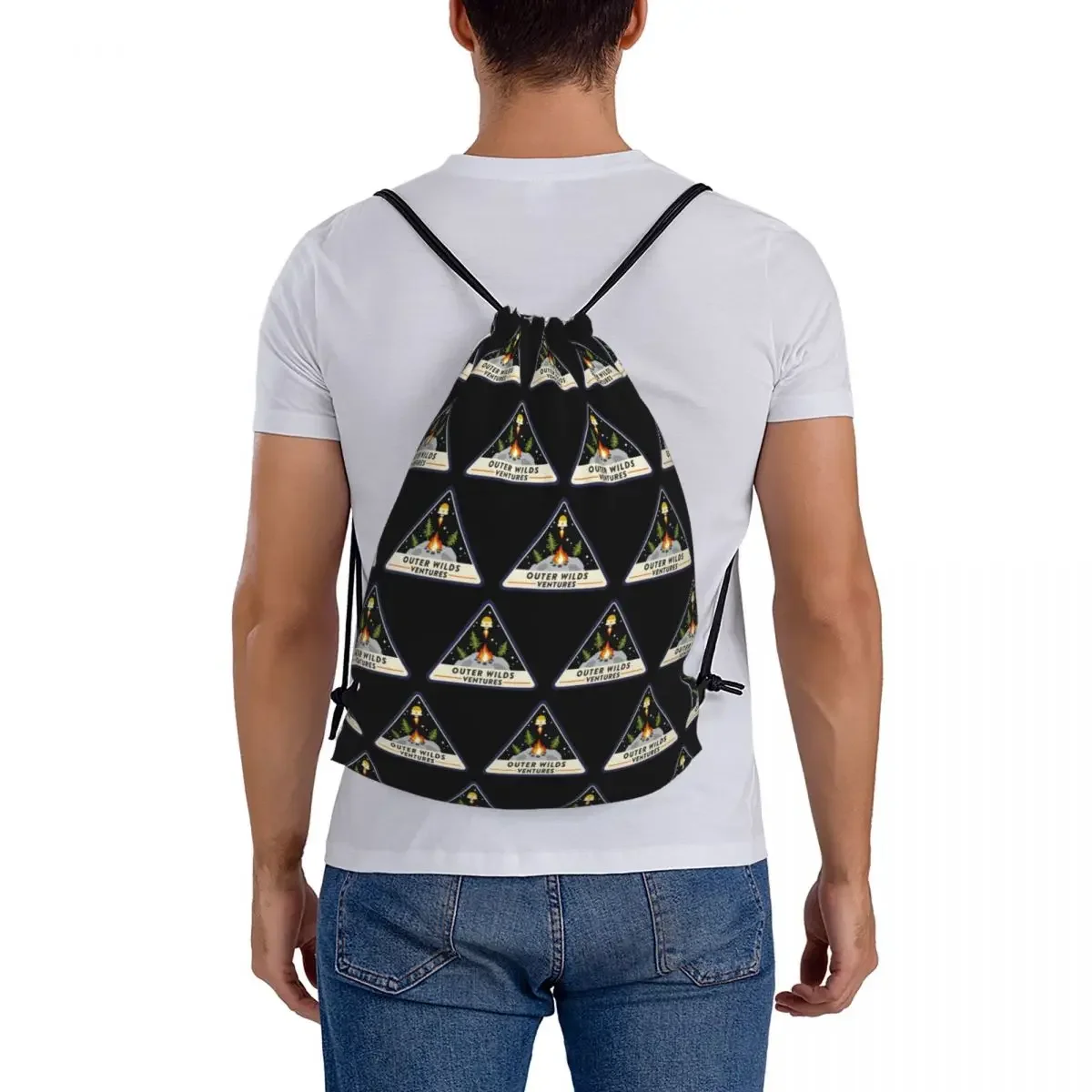 Outer Wilds Ventures Patch Backpacks Fashion Drawstring Bundle Pocket Storage Bag Book Bags for Man Woman School