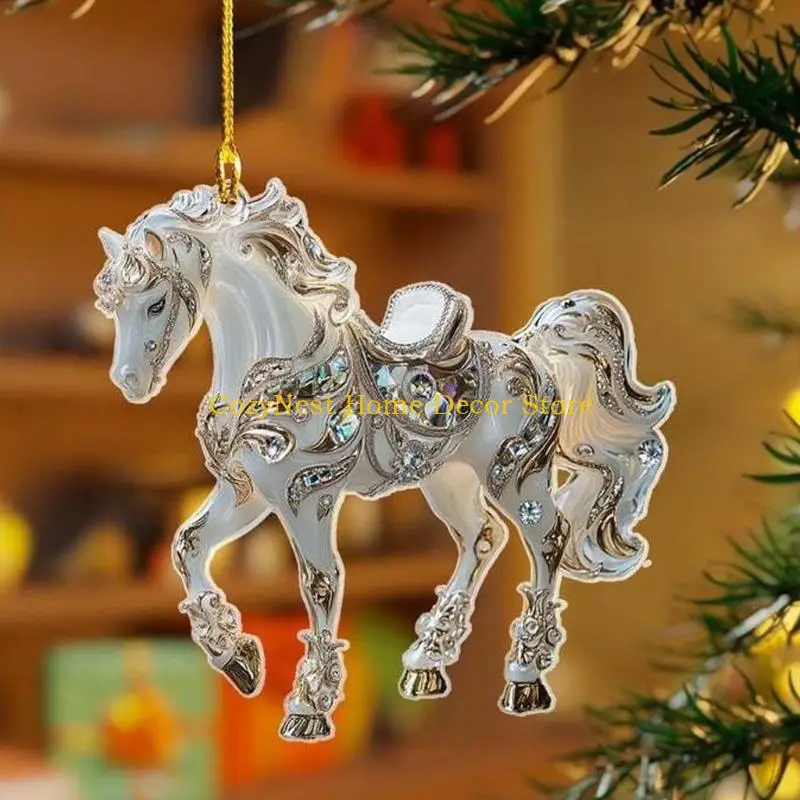 92MF (عبوة واحدة) ديكور معلق على شكل حصان أكريليك للمنزل، والحضانة، والمكتب، والموضوع الغربي وهدية المهرجان
