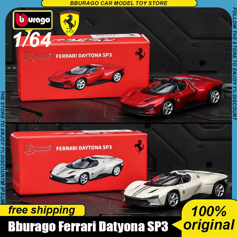 New In Stock Bburago 1:64 Ferrari Datyona Sp3 Alloy Miniature Diecast Model Ferrari Laferrari Monza Sports Car Custom Toys Gift