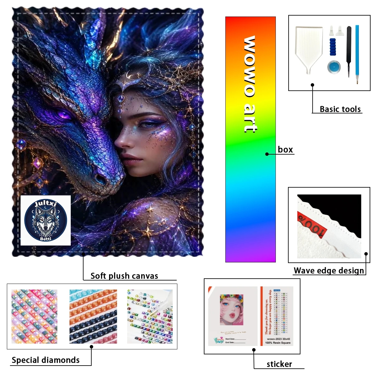 

【Betti_ Diamond Art】Las hermosas de la serie oscura AB Rhinestone FD Rhinestone Perfect Resin Diamond