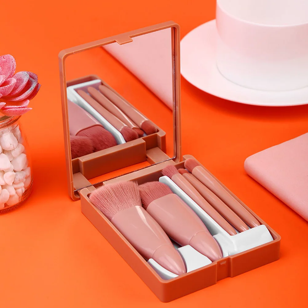 5Pcs Makeup Brush Set Compact Lightweight Tools for Face Concealer Eyeshadow Foundation Powder Blusher
