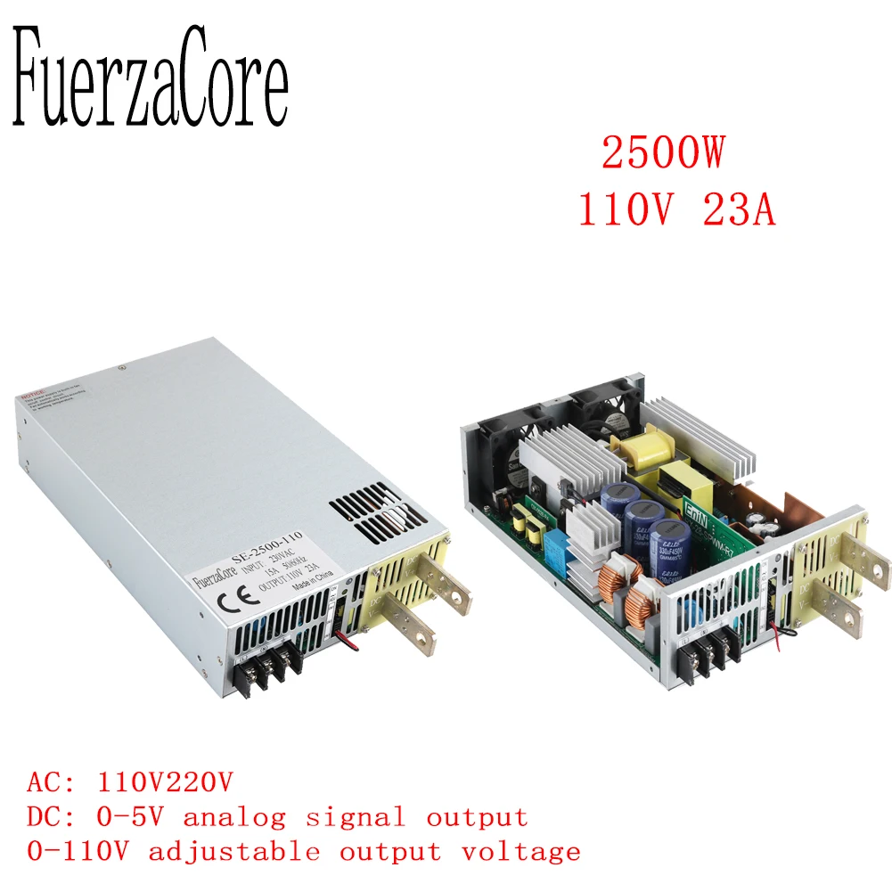 

2500W 110V Power SMPS 0-110V Adjustable voltage 0-5V Analog Signal PLC Control PWM input 110VDC LED Solar Motor Battery CCTV Use
