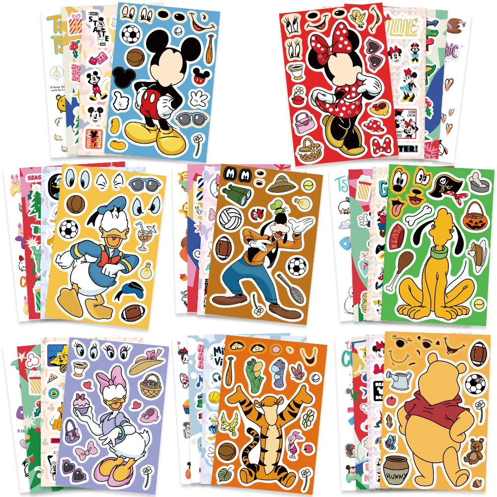 

Наклейки с Микки Маусом Disney, 32 листа, для ежедневника, планировщика, канцелярских товаров, альбома для скрапбукинга, идеальный подарок для друзей