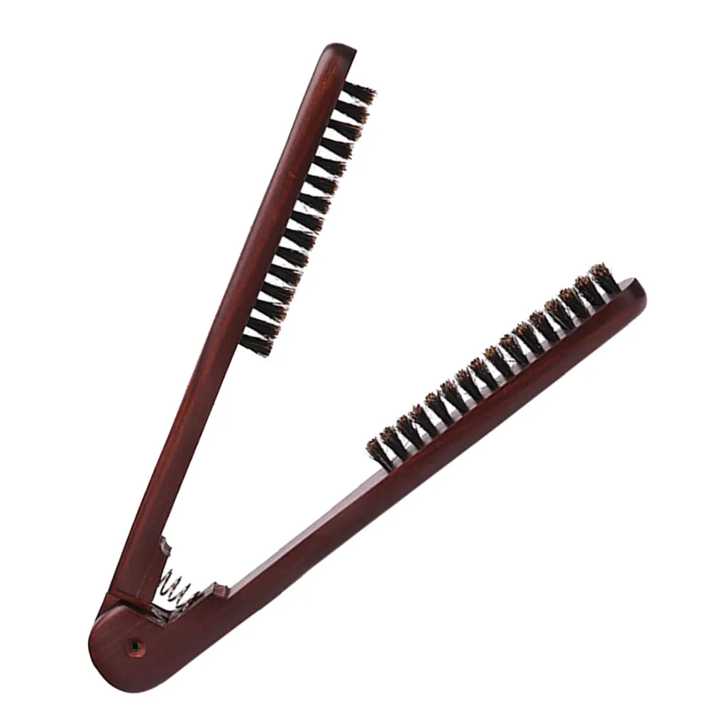 

Расческа для выпрямления волос с деревянной ручкой и щетиной, двусторонняя, портативная, ручная, для укладки, антистатическая, без эффекта пушистости